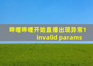 哔哩哔哩开始直播出现异常1 invalid params